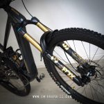 Fox 38 Factory 2021 - Matte metallic kashima gold graphics with black background