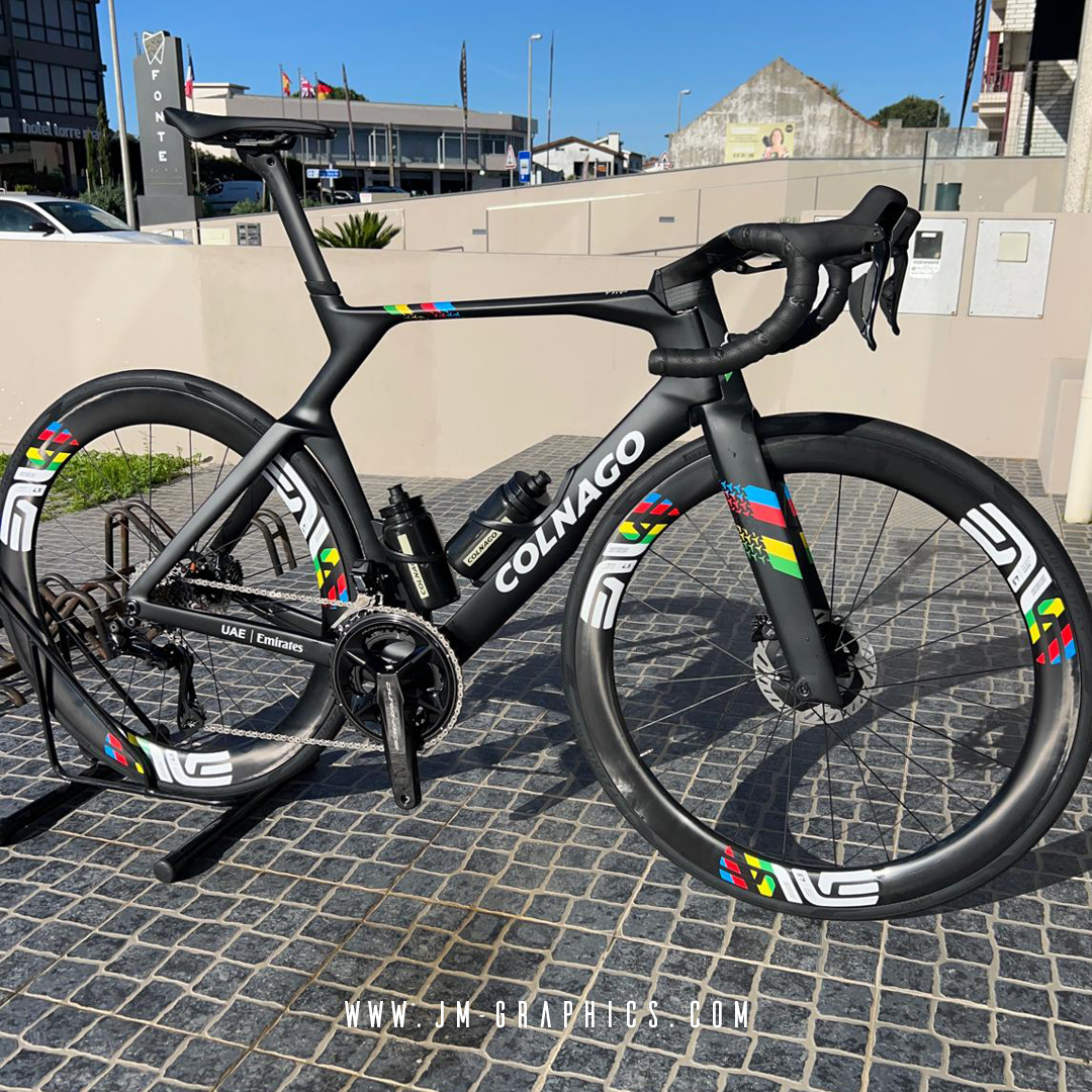 ENVE SES 4.5 2022 - Black Matte Graphics with White Background and UCI Stripes
