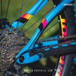 Pivot Shuttle AM 2023 - DT Swiss EB 1935 2020 - Fox 36 Performance 2021 - Fox Float X Performance EVOL 2022 - Gloss Gradient Yellow-Red-Magenta graphics with black background
